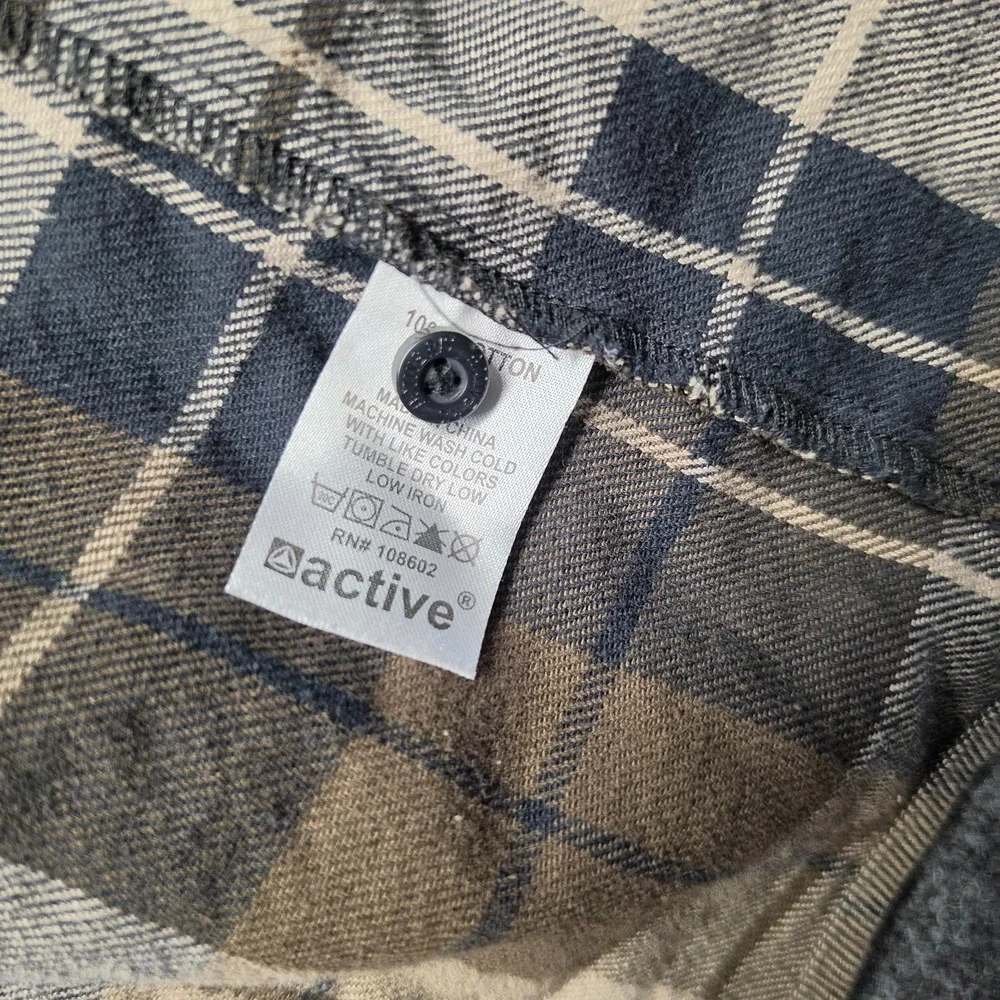 Active Ride Shop Mens Hooded Flannel Shirt Jacket Medium Brown Plaid Shacket